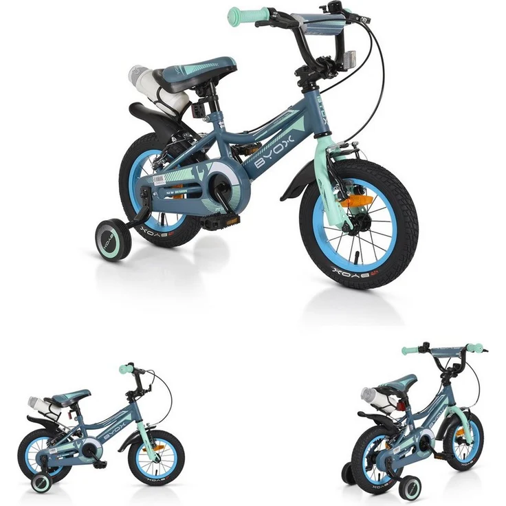 Byox Kinderfahrrad 12 Zoll Prince, sportliches Design mit Stützrädern, Kettenschutz, für Kinder ab 3 Jahren
