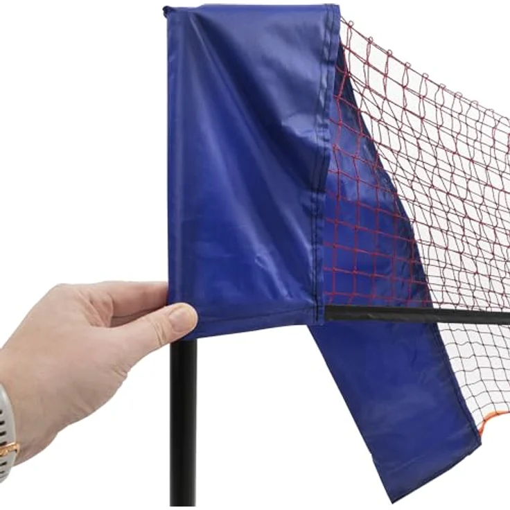 Idena 40253 - Pickleball Set mit 2 Paddle-Schlägern, Netz mit Ständer (302 x 80 cm), Indoor Ball und Outdoor Ball, grün und orange – Bild 4