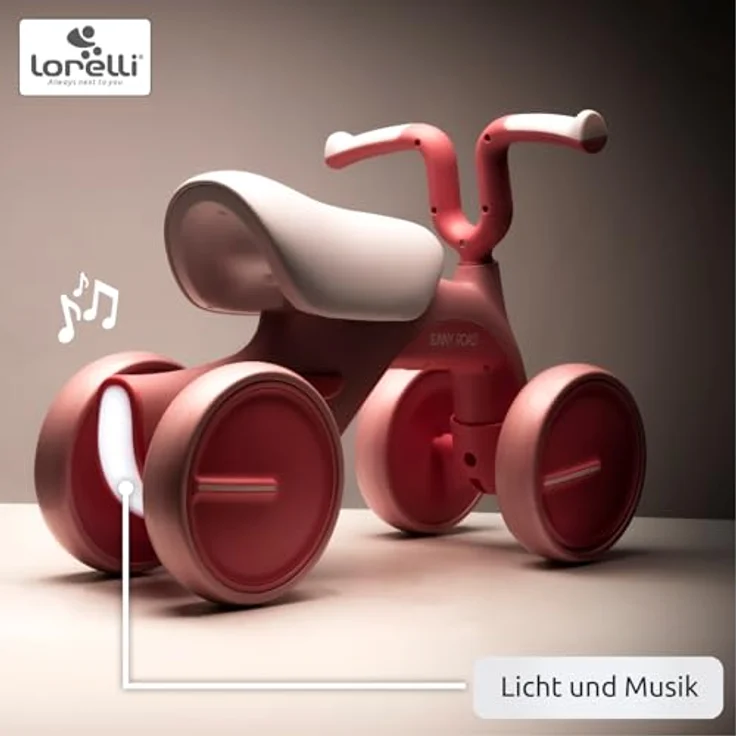 Lorelli Rutschfahrzeug Sunny Road Musik, ergonomischer Rutscher mit Licht und Musik, für Kinder ab 1 Jahr, max. 20 kg, verstellbarer PU-Kunstledersitz, EVA-Reifen, blau – Bild 7