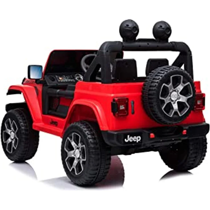 RIRICAR Elektroauto für Kinder 12V Wrangler, Rot, Doppelledersitz, Radio mit Bluetooth- und USB-Eingang, 12V10Ah-Batterie, Eva-Räder, 2,4-GHz-Fernbedienung – Bild 4