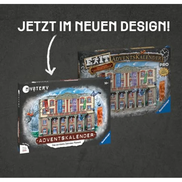 Ravensburger 23853 - Mystery PRO Adventskalender - Das verrückte Zeitreisemuseum - 24 Rätsel für EXIT-Begeisterte ab 14 Jahren, Profi-Level mit schwierigen Rätseln - Deutschsprachig, detailreiche Illustrationen, Lösungslupe und Tipps zur Entschlüsselung - Preisvergleich – Bild 2