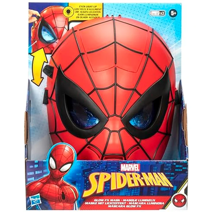 Hasbro SPIDER-MAN-Man Marvel Maske mit Lichteffekt, für Kinder ab 5 Jahren, verstellbarer Riemen, klassisches Spider-Man-Design in Rot, Blau und Schwarz – Bild 2