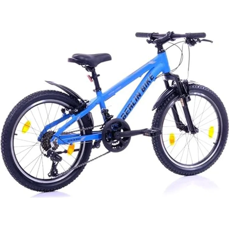 BERLIN BIKE Mountainbike MTB1 Kid: 20 Zoll Aluminiumrahmen, 21-Gang Shimano, Mountainbike für Kinder bis 140 cm Körpergrösse (Blau) – Bild 3