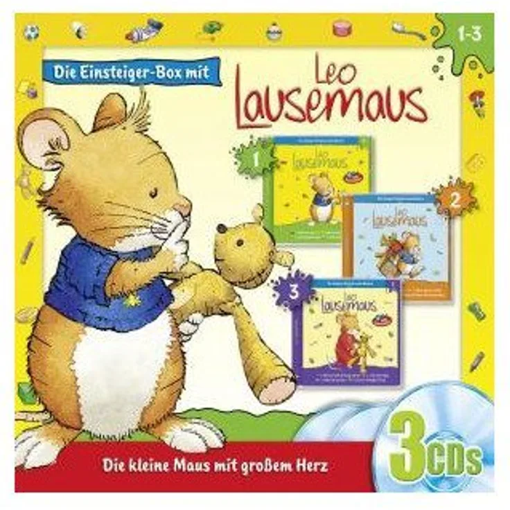 Kiddinx Hörspiel-CD Leo Lausemaus - 1. Box (F.1-3) Hörspiel-Tonies, mit 12 unterhaltsamen Geschichten