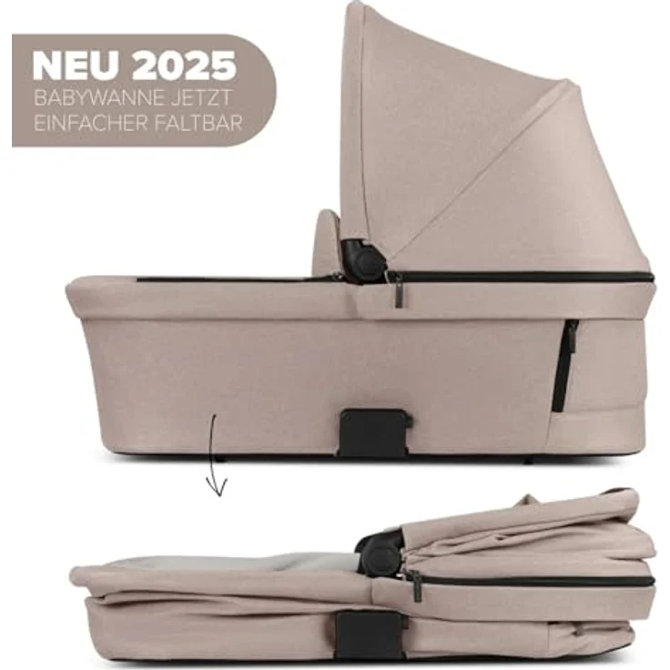 ABC Design Tragewanne für Neugeborene, faltbar mit CozyCloud Matratze und UV-Schutz, passend für Zoom, Samba und Salsa Run, Pure - Camel – Bild 7