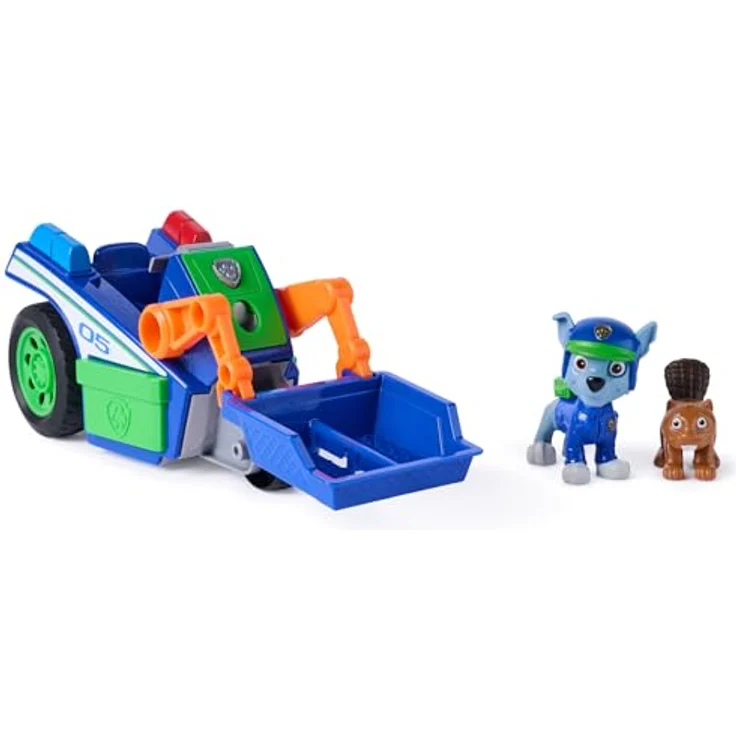 Paw Patrol PAW Search & Rescue Vehicle Rocky, Rückziehfahrzeug-Set mit 15 cm Auto und 2 Figuren, inkl. Rocky in Rescue-Uniform und Eichhörnchenfigur, für Kinder ab 3 Jahren – Bild 3