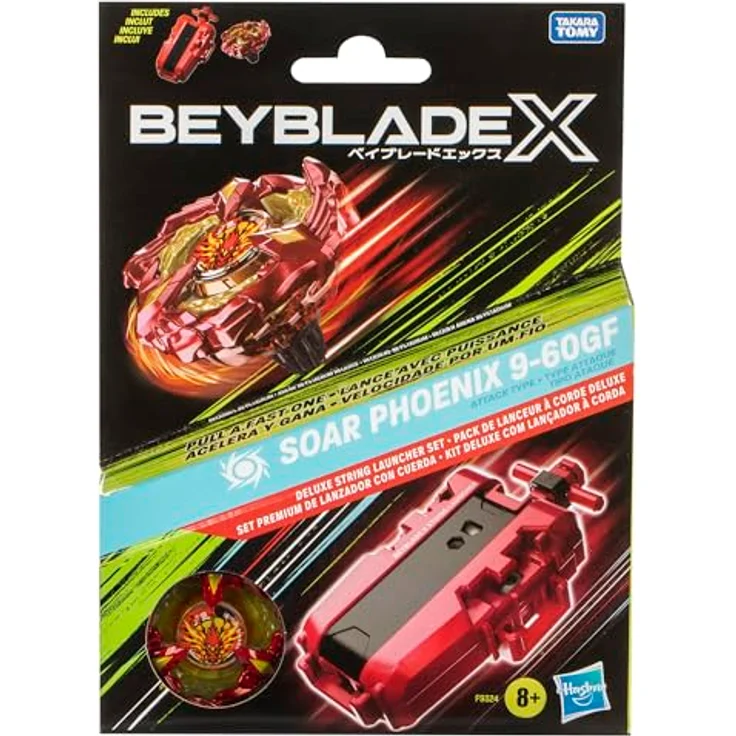 Hasbro Beyblade X Soar Phoenix Deluxe Schnur-Starter Set, Angriffs-Typ Kreisel 9-60GF mit X-Celerator Beschleunigungssystem, für Kinder ab 8 Jahren – Bild 3
