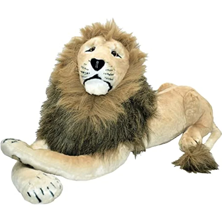 Geschenkestadl Löwe XXL Plüschtier 1,10 m Kuscheltier Braun Softtier Stofftier 100% Polyester, Majestätisches Stofftier mit echtem Löwenaussehen – Bild 1