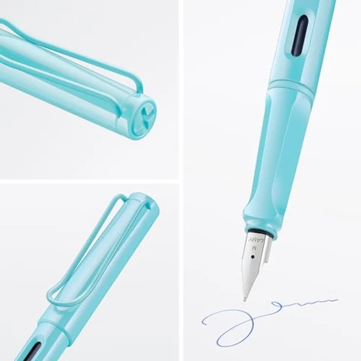 Lamy Füller Safari Aquasky F, ergonomisches Design mit polierter Stahlfeder, nachfüllbar, blau – Bild 2