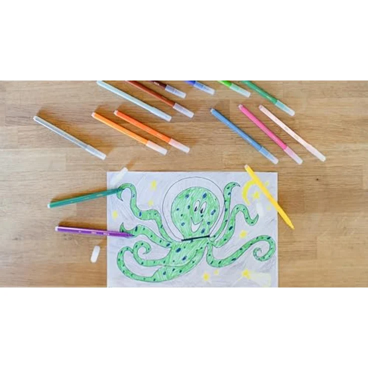 BIC Fasermaler KIDS Visa, 12er Set mit wasserbasierter Tinte, feiner Rundspitze, auswaschbar, austrocknungssicher – Bild 9