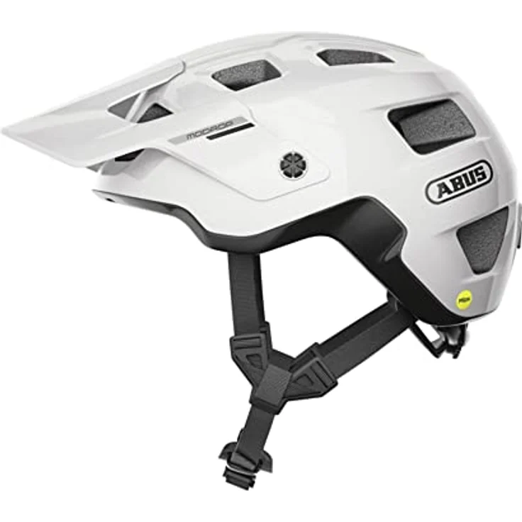 ABUS MTB-Helm MoDrop MIPS - robuster Fahrradhelm mit individueller Passform für Mountainbiker - Unisex - Weiß Glänzend, Größe S – Bild 1
