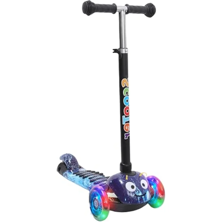 Habib Gruppe Kinderroller 3-Räder, Kinderscooter für Jungen & Mädchen 3-8 Jahre, Höhenverstellbar, rutschfest, mit LED-Rädern, Max. 50 KG – Bild 1