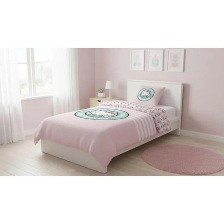 Aymax Hello Kitty Bettwäsche Just Be You, 2-teiliges Set, rosa, Bettbezug 140 x 200 cm + Kissenbezug 65 x 65 cm, Polycotton, OEKO-TEX schadstoffgeprüft – Bild 3
