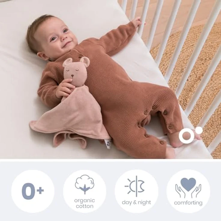 Doomoo You&Me Schnuffeltuch Baby, Schmusetuch aus Bio-Baumwolle und organischem Frottee, 2 in 1, Öko-Tex zertifiziert, pink – Bild 2