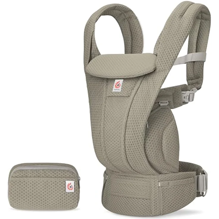 Ergobaby Omni Deluxe Mesh Babytrage, ergonomische Trageweise in Soft Olive, geeignet ab der Geburt bis 20,4 kg, optimale Luftzirkulation – Bild 1