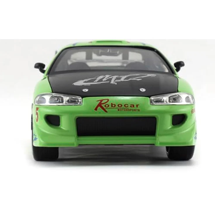 Jada Fast & Furious 1995 Mitsubishi Eclipse, Modellauto im Maßstab 1:24 mit funktionierenden Türen und Kofferraum, grün – Bild 4