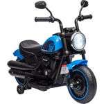 HOMCOM Elektro-Kindermotorrad Kinderfahrzeug mit 2 abnehmbaren Stützrädern Blau, Belastbarkeit 25 kg, 76L x 42B x 57H cm - Preisvergleich