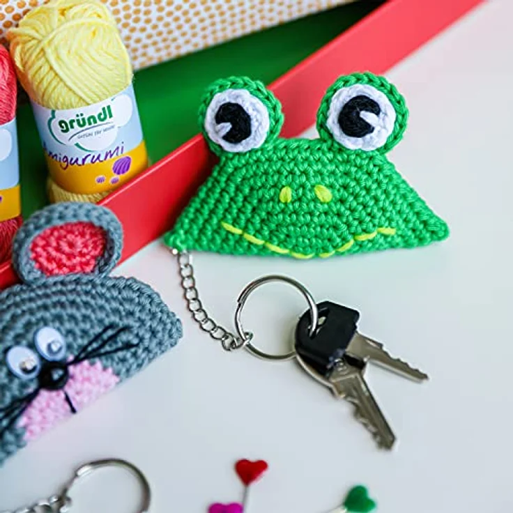 Gründl Amigurumi-Set I Buntstiftfarben (Miniknäuel aus 100 % Baumwolle, ideal zum Häkeln, 10 verschiedenen Farben, 10 g/23 m, Nadelstärke: 3,0 - 4,0 mm, 10 Knäuel á 10 g) – Bild 4