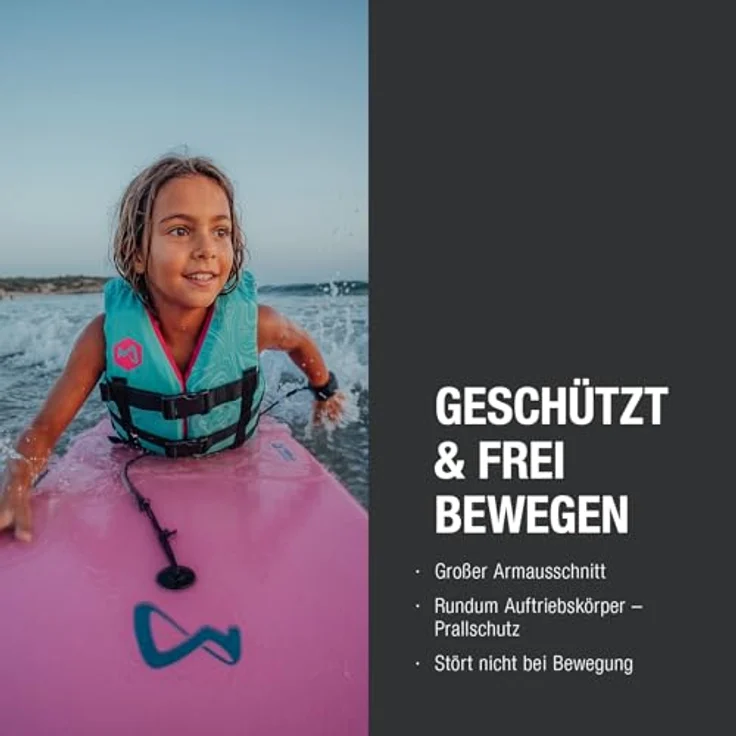 MESLE Schwimmweste Kinder H210 Junior, 50N Auftriebsweste mit Schrittgurt für 25-40 kg, zur Nutzung beim SUP und Kajak, Prallschutzweste für 6-10 Jahre – Bild 4
