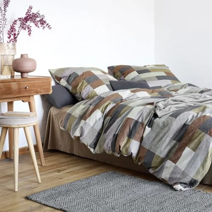 Irisette Edel-Feinbiber Bettwäsche Koala Kupfer 8534 135x200cm + 80x80cm - Kuschelig weich, mit Qualitätsreißverschluss – Bild 2