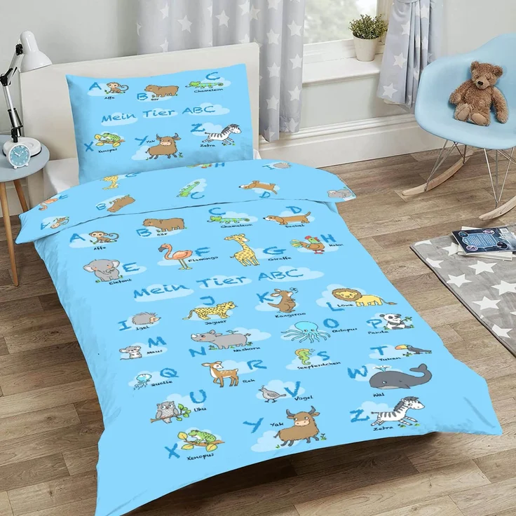 Mein Tier ABC Bettwäsche Digitaldruck ESPiCO Sleep and Dream 135 x 200 + 80 x 80 cm – Bild 5