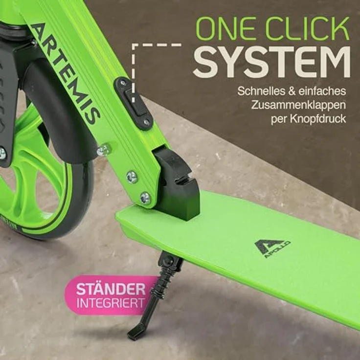 Apollo Artemis City Scooter, klappbar und höhenverstellbar, für Kinder ab 6 Jahren, mit praktischem Tragegurt und robustem Rahmen – Bild 5