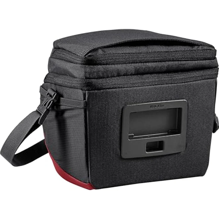 VAUDE Ontour Box M (Klickfix Ready), Einheitsgröße, Black/Carmine, Fahrradlenkertasche mit 4 l Volumen und integrierter Regenhülle – Bild 2