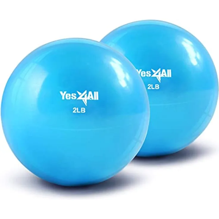 Yes4All AJSG Toning Ball Weich gewichtet, 0.9 kg Blau, Paar Krafttraining Gewichte & Zubehör Medizinbälle für Pilates, Yoga, Fitness