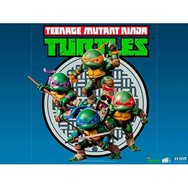 Iron Studios Teenage Mutant Ninja Turtles Mini Co. Leonardo, detailreiche Sammelfigur aus hochwertigem PVC, 12 cm hoch – Bild 9