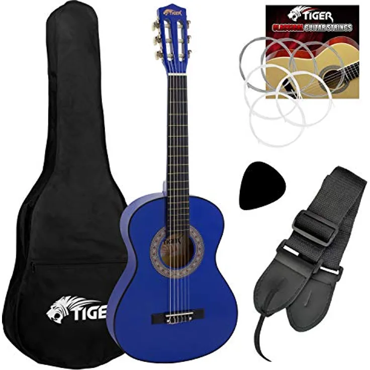 TIGER CLG4-BL Klassische Gitarre 3/4, Blau
