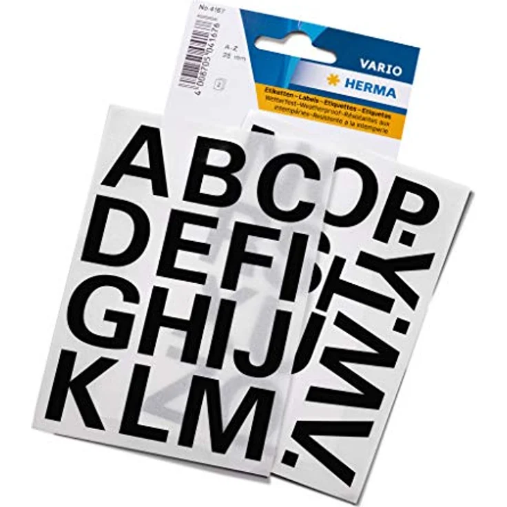 Herma Buchstaben, 25mm, A-Z, wetterfest, Folie, schwarz, 4167 – Bild 3
