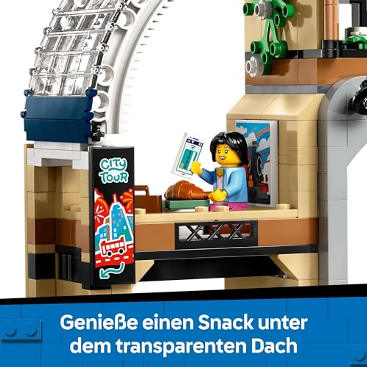 LEGO City 60469 Hauptbahnhof Bausatz, 752 Teile mit Uhrenturm, Café, Aufzug und 6 Mini-Figuren, Mehrfarbig – Bild 5