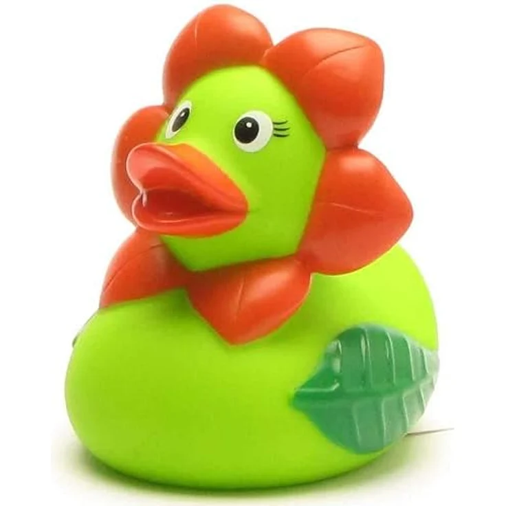 Duckshop Badeente - personalisierbar (Blume Ente) mit eigenem Wunschtext, 8 cm – Bild 3