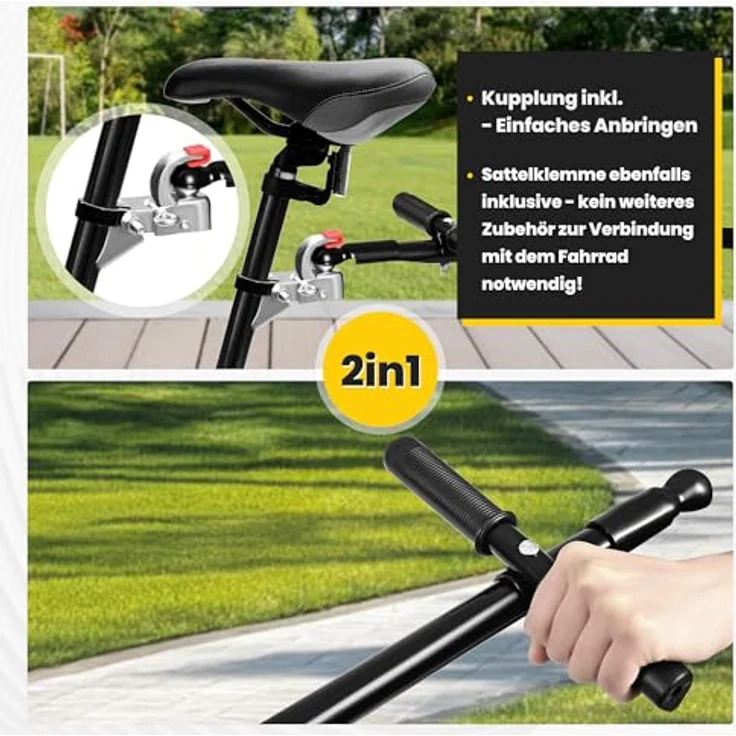 SAMAX Fahrradlastenanhänger Lastenanhänger 90 Liter 80 Kg Kupplung Schutzplane – Bild 3