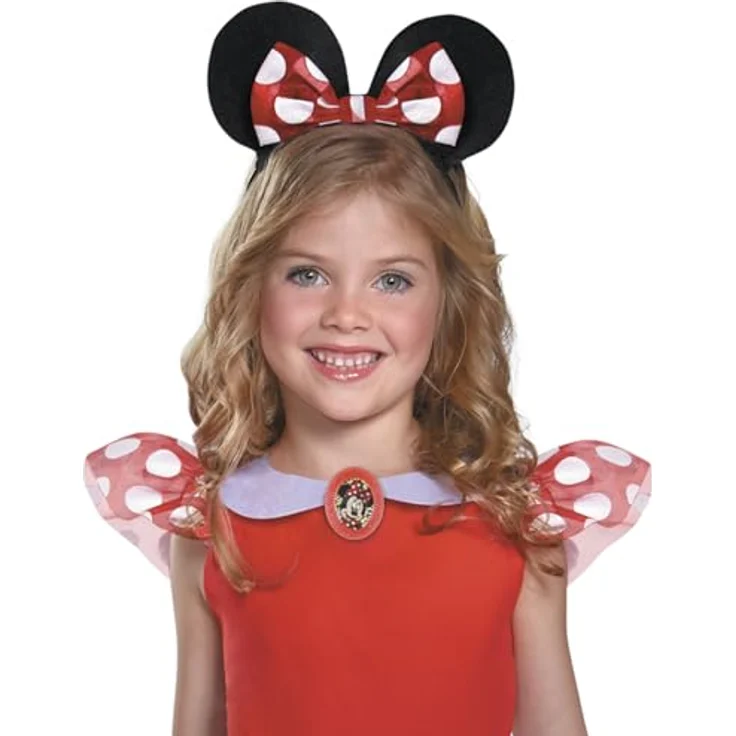 Disney Minnie Mouse Kinderkostüm, rotes Kleid mit Maus Ohren und Schleife, offiziell lizenziert, Größe S – Bild 4
