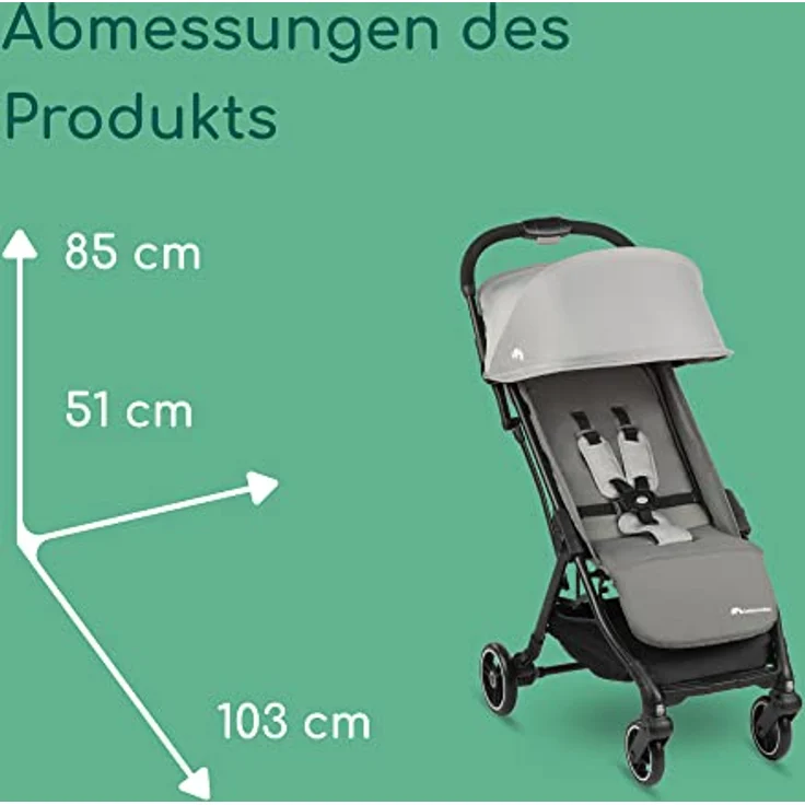 Bebeconfort Bonny, ultrakompakter 3-in-1 Kinderwagen mit automatischem Klappsystem, grau – Bild 3