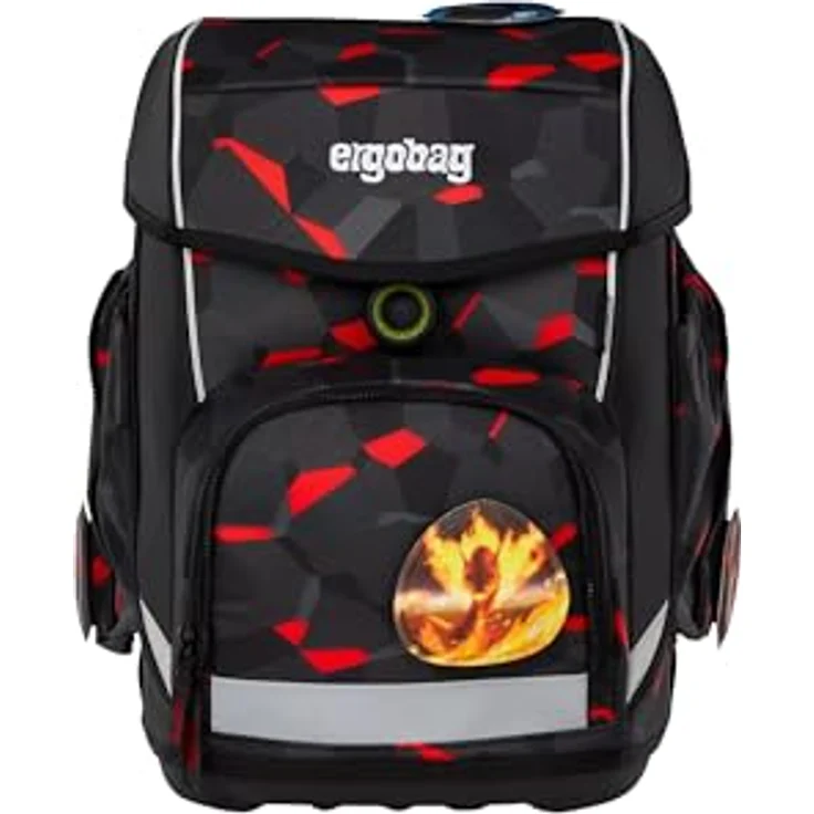 ergobag cubo Set, ergonomischer Schulrucksack 5-teilig, höhenverstellbar, schwarz, für 1. Klasse Grundschule, mit Sportbeutel und gefülltem Federmäppchen – Bild 2