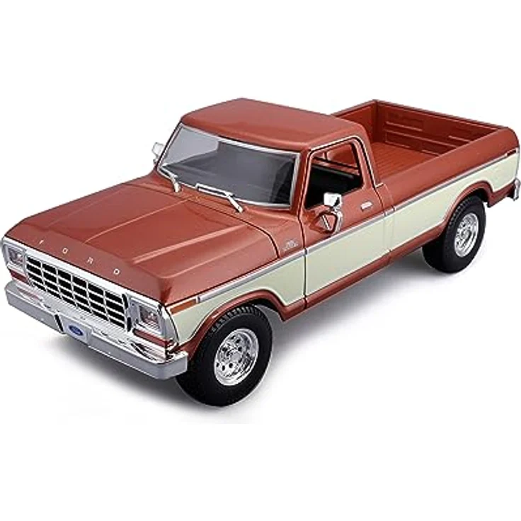 Maisto Ford F150 Pick-Up (1979), Modellauto 1:18 mit beweglichen Türen, Motorhaube und Heckklappe, braun, Sammler-Edition – Bild 2