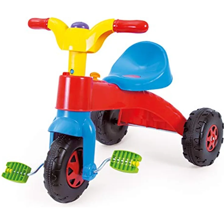 DOLU Mein erstes Pedaltrike, Dreirad für Kinder ab 24 Monaten, grün/gelb mit Anti-Rutsch-Pedalen und robustem Design – Bild 1