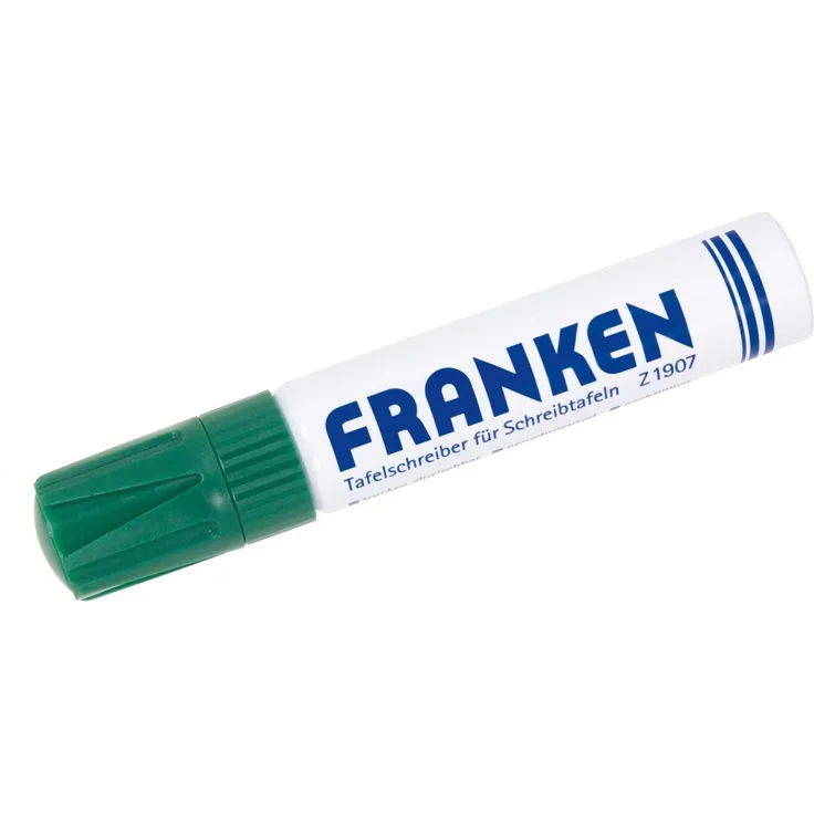 FRANKEN Whiteboard Marker nachfüllbar, 4-12mm Strichstärke, grün, geruchsneutral, Metall-Schaft