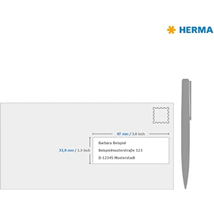 HERMA 1.280 Etiketten, selbstklebend, weiß, 97,0 x 33,8 mm, matt – Bild 3