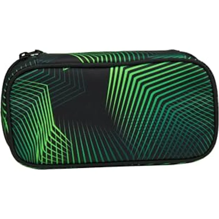 satch Schlamperbox extra groß mit Trennfach und Geodreieck, Seismic Green - Schwarz – Bild 2