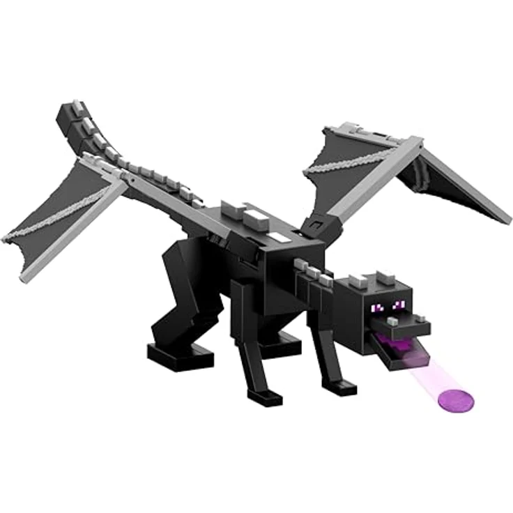 Mattel Minecraft Drachenatem Enderdrache-Actionfigur, 55 cm lang mit 51 cm Flügelspannweite und 10 abschießbaren Scheiben, JKC13 – Bild 1