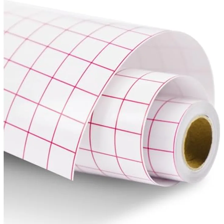 LOKLiK Gittertransferband für Vinylfolien, transparente Transferfolie mit Karo-Aufdruck, 33 cm x 3 m