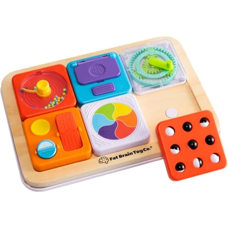 Fat Brain Play Tab Essential Set, modulares sensorisches Spielzeug mit 6 austauschbaren Modulen, ab 12 Monaten geeignet – Bild 1
