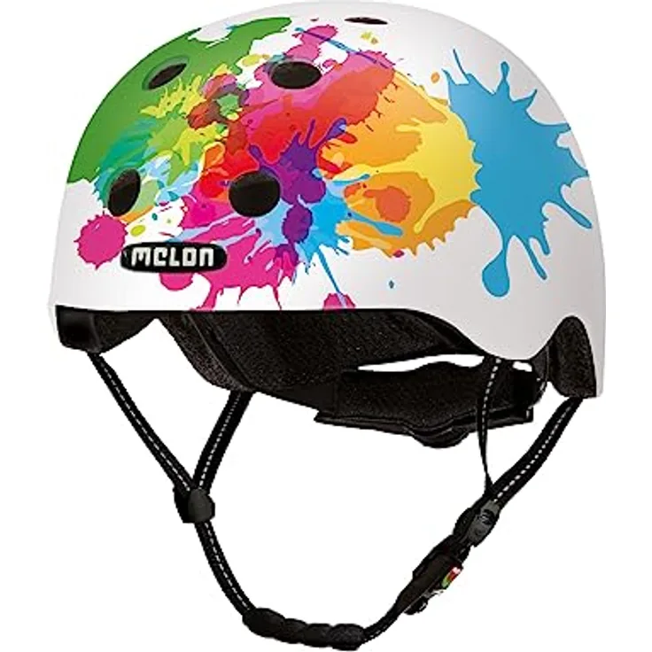 Melon Fahrradhelm »Coloursplash« | Urbaner Cityhelm mit Magnetverschluss, individuell anpassbar in weiß, bunt | Größe XXS-S (46–52cm)