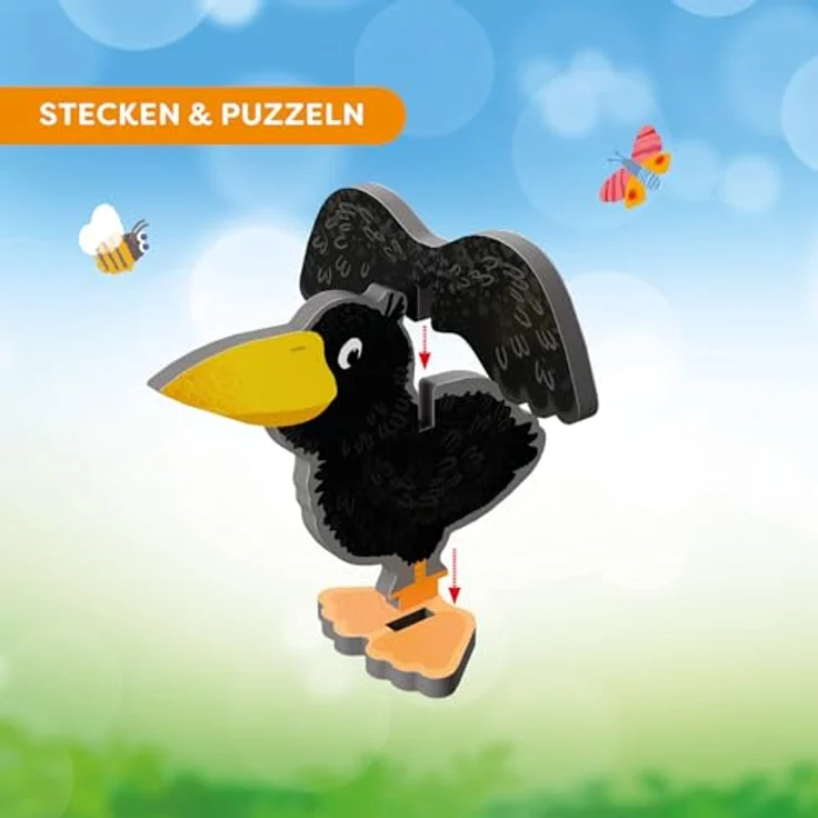 HABA 3D-Puzzle Spielwelt Obstgarten, Brettspiel zur Förderung von Feinmotorik & Kreativität für Kinder ab 3 Jahren mit Rabe Theo & Freunden – Bild 3