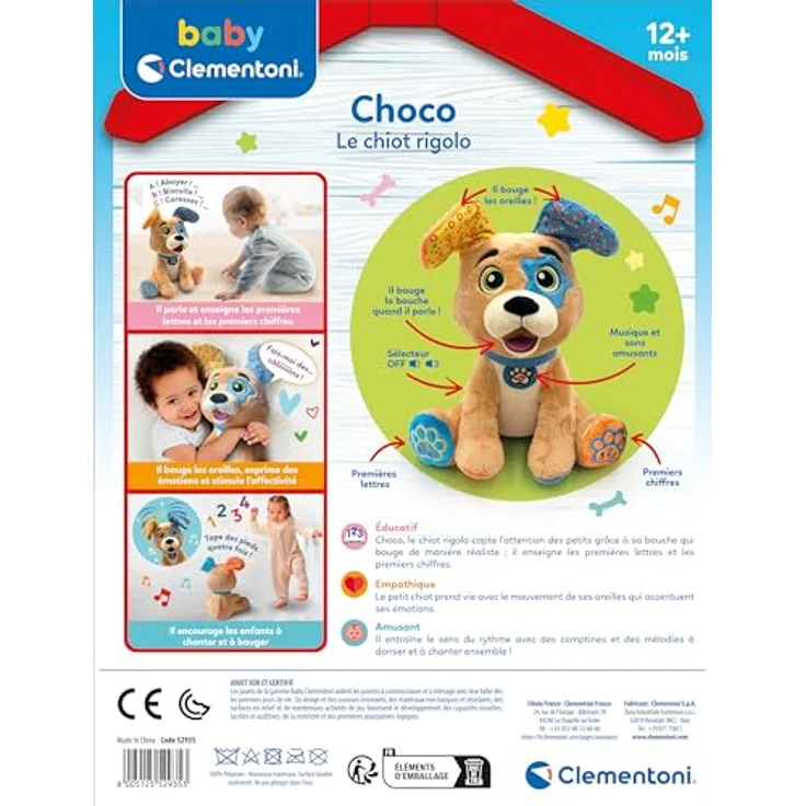 Clementoni Plüschtier, hochwertiges Kuscheltier für Kinder – Bild 4