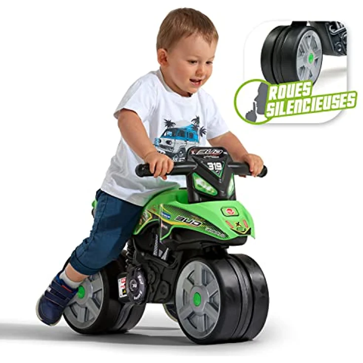 Falk Laufrad Moto Bud Racing, leise Räder aus 40% recyceltem Kunststoff, Grün, geeignet ab 2 Jahren – Bild 2