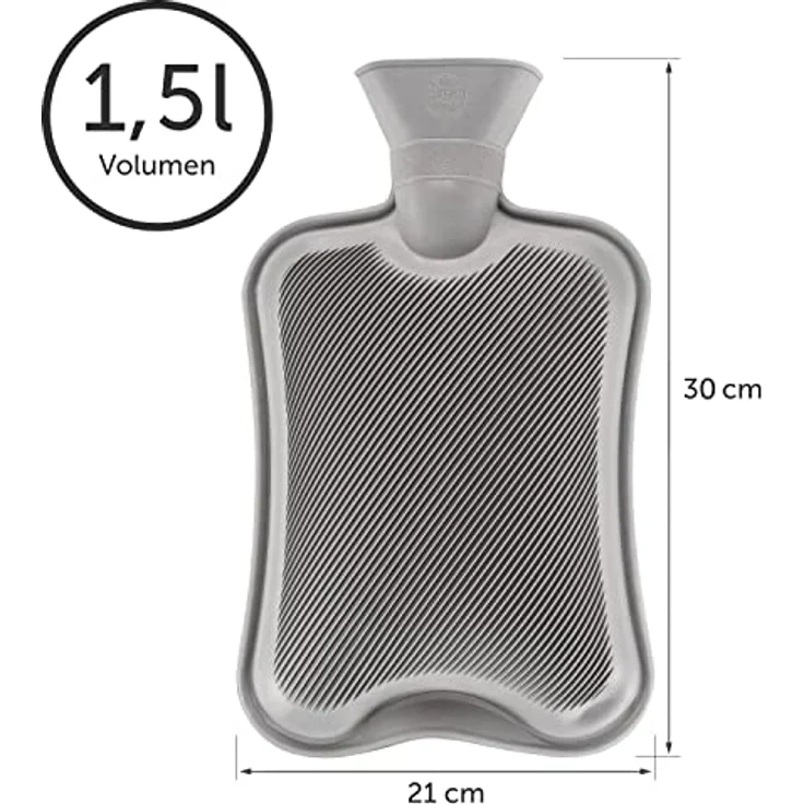 Blumtal Wärmflasche mit Bezug aus Polar Fleece, 1,5 L Bettflasche zur Schmerzlinderung, für Kinder und Erwachsene, waschbar, drei modische Farben verfügbar – Bild 4